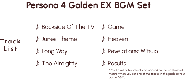 Persona 4 Golden EX BGM Set